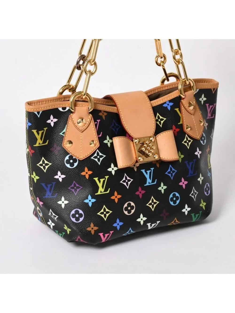 Louis Vuitton Takashi Murakami Monogram Multicolor Annie MM Shoulder Bag Noir